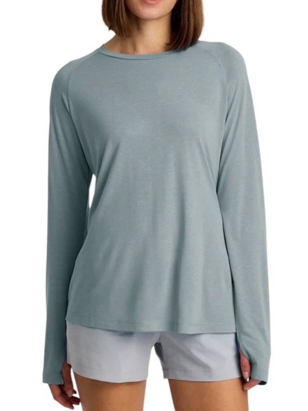 FREE FLY Women's Bamboo Shade Long Sleeve Top Slate Size Large L Sun Travel